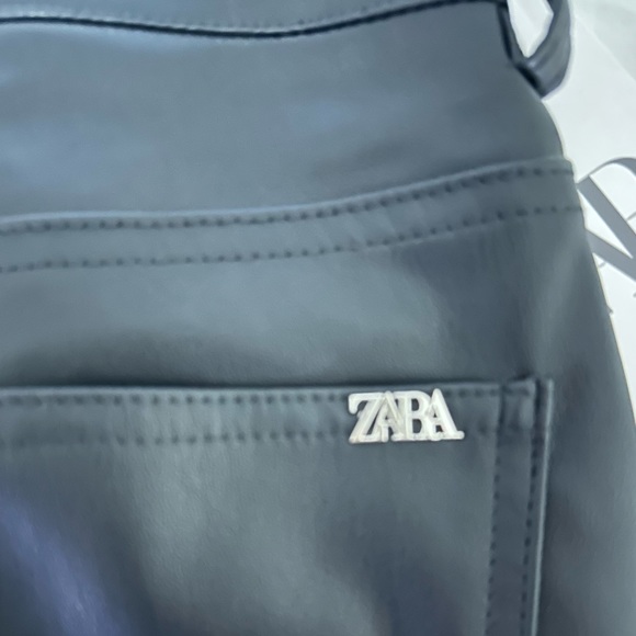 ZARA FAUX LEATHER FLARED PANTS, SIZE US 2, NWT - Picture 5 of 9